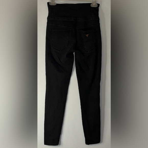 Vintage Guess Black Jeans Size 4 Button Fly Y2K Skinny High Rise Ankle Length - Picture 6 of 13
